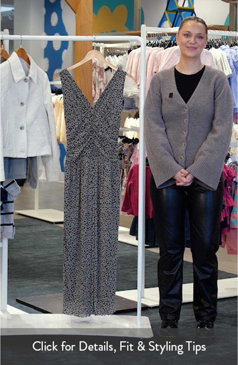 Leopard Print Ruched Mesh Maxi Dress, sales video thumbnail