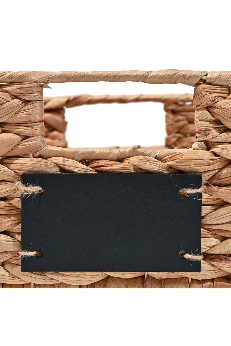 Lane Classic Farmhouse Hand-Woven Hyacinth Pantry Baskets with Chalkboard Labels and Handles, Alternate, color, Natural