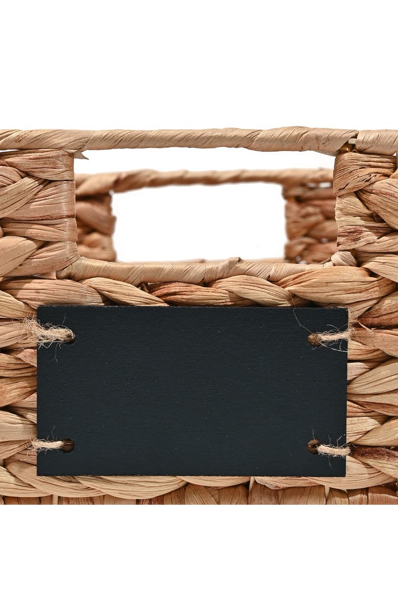 HAPPIMESS Lane Classic Farmhouse Hand-Woven Hyacinth Pantry Baskets with Chalkboard Labels and Handles, Alternate, color, Natural