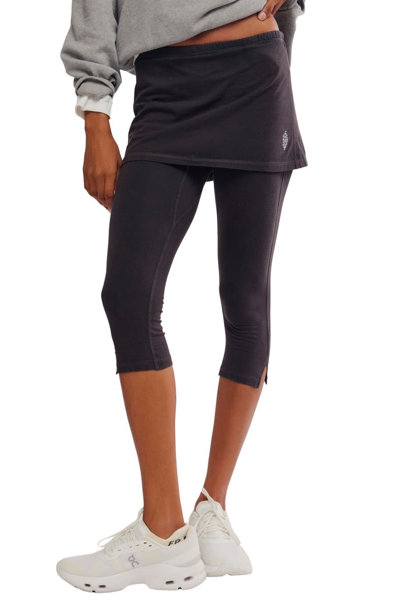 Free People Intensity Mid Rise Capri Skegging, Main, color, Black