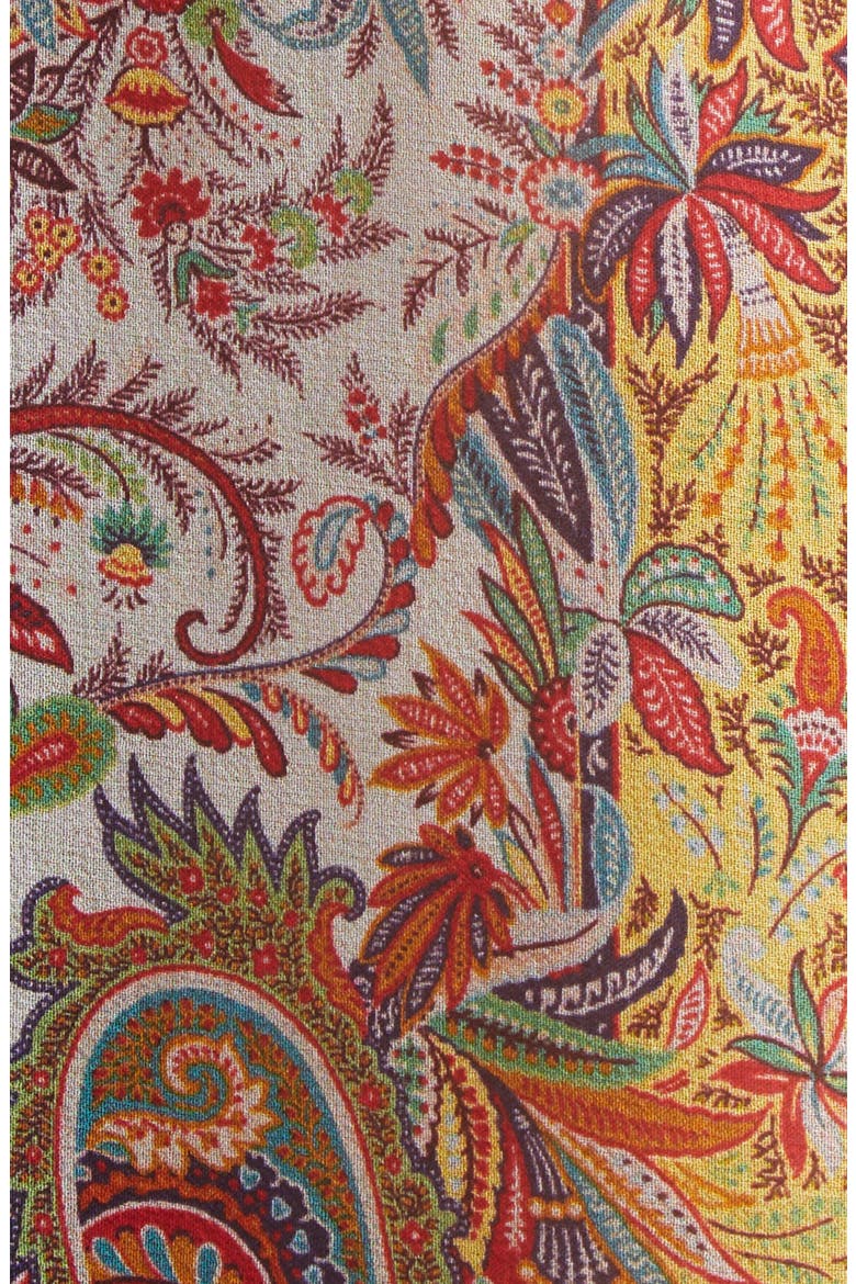 Paisley Print Silk Poncho, Alternate, color, PRINT ON WHITE BASE