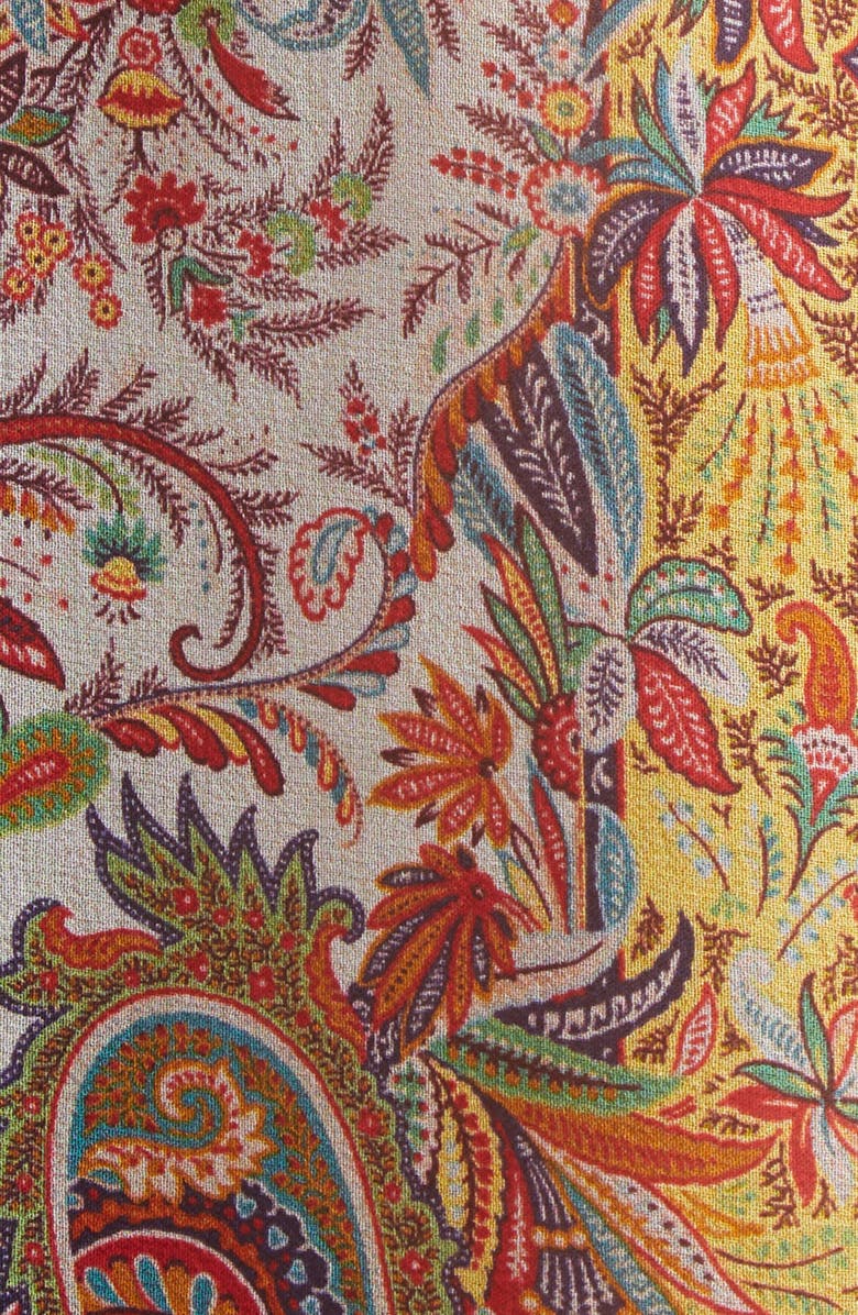 Etro Paisley Print Silk Poncho, Alternate, color, Print On White Base
