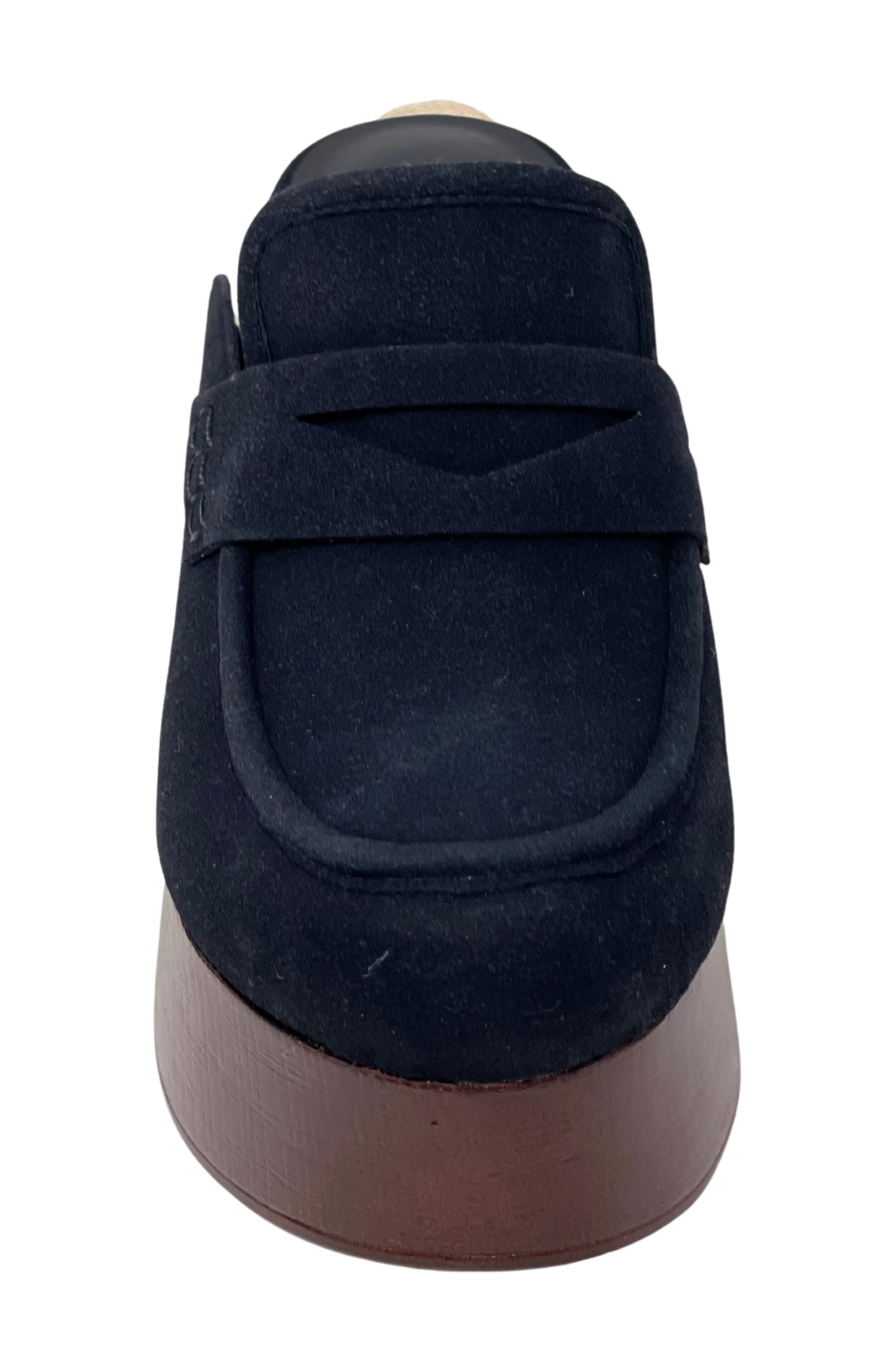 SHUSHOP Luella Platform Penny Loafer Mule, Alternate, color, Black