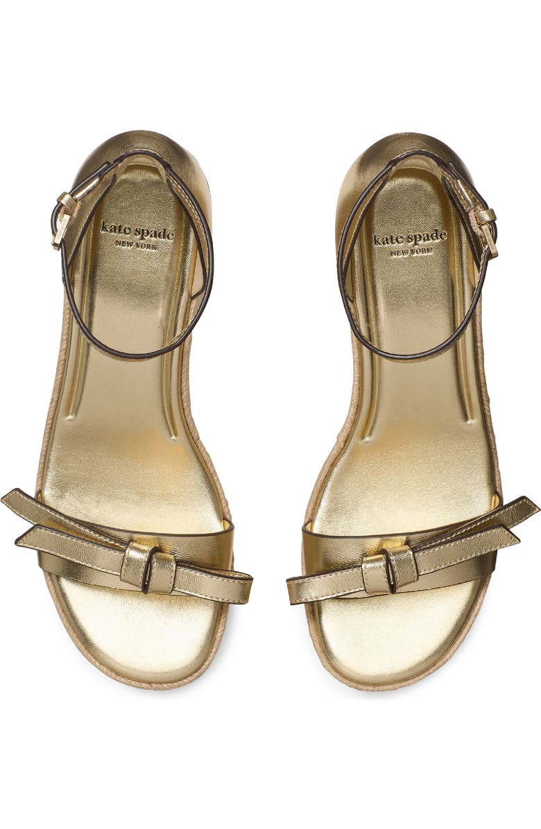 Kate Spade New York loop metallic espadrille wedge, Alternate, color, Pale Gold