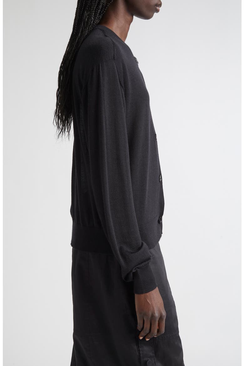 Merino Wool, Cashmere & Silk Cardigan, Alternate, color, BLACK