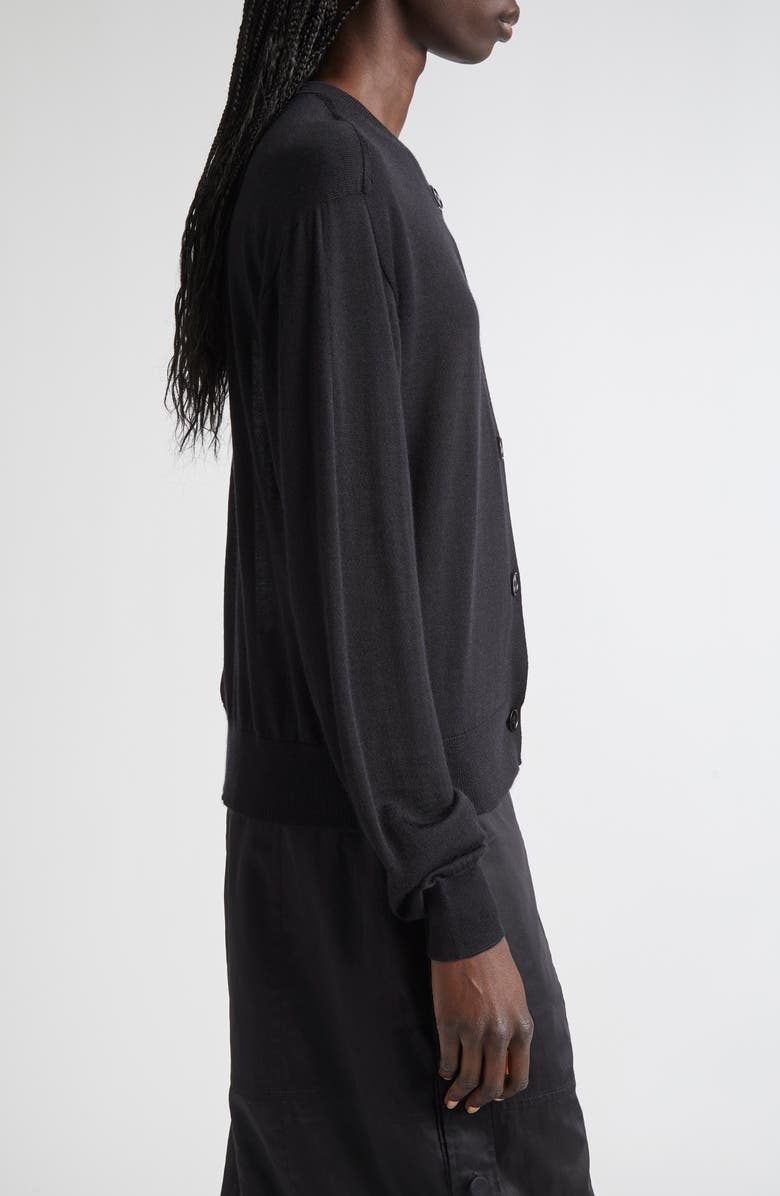 Jil Sander Merino Wool, Cashmere & Silk Cardigan, Alternate, color, Black