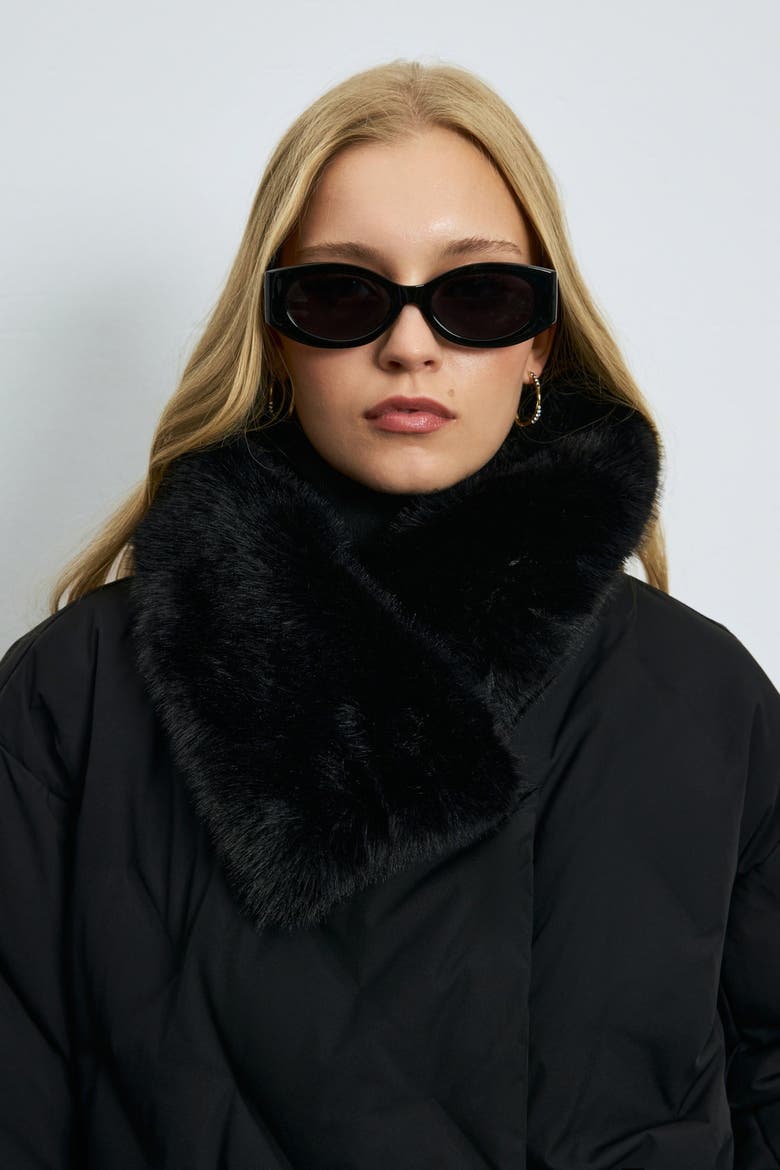 Women's Down Puffer Jacket With Removable Fur Collar, Alternate, color, Black