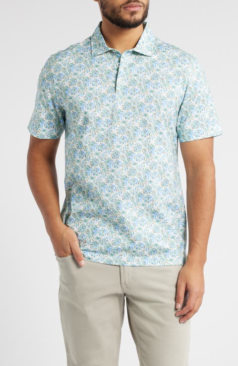 Victor OoohCotton® Palm Leaf Print Polo