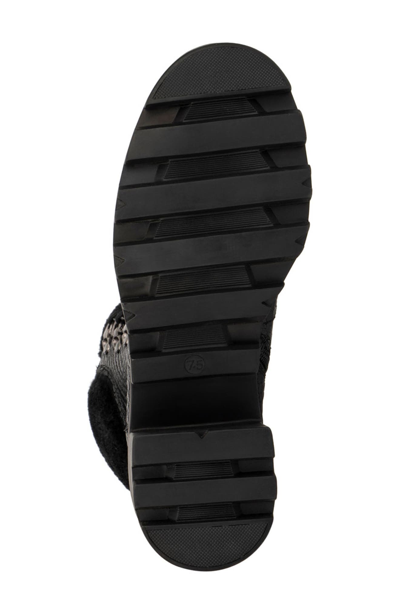 VINTAGE FOUNDRY Regina Faux Fur Trimmed Snake Embossed Boot, Alternate, color, Black