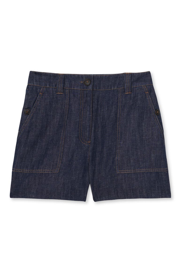 Ashby Linen Shorts, Alternate, color, INDIGO