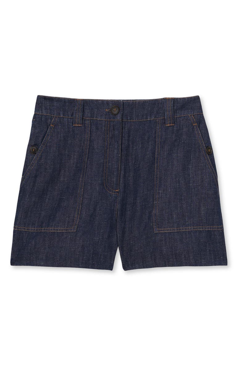 Reiss Ashby Linen Shorts, Alternate, color, Indigo