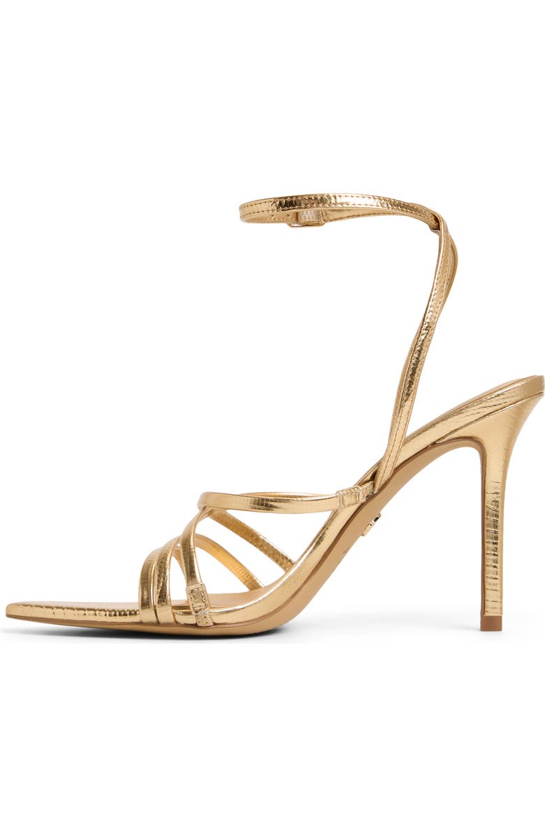 ALDO Solania Ankle Strap Pointed Toe Sandal, Alternate, color, Gold