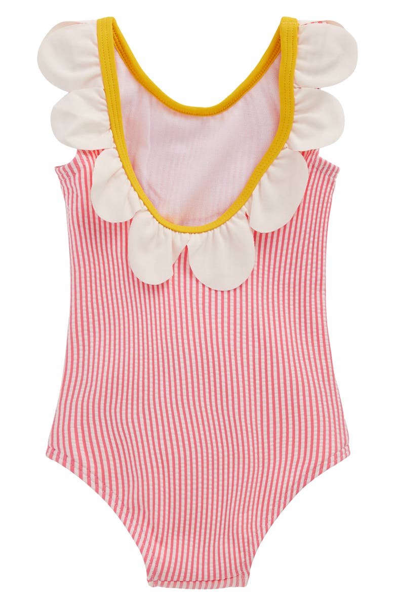 Mini Boden Novelty One-Piece Swimsuit, Alternate, color, Salmon Pink Flower