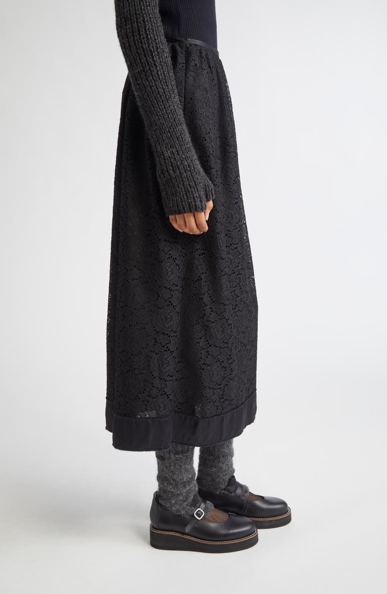 Meruert Tolegen Carnation Lace Column Skirt, Alternate, color, Black