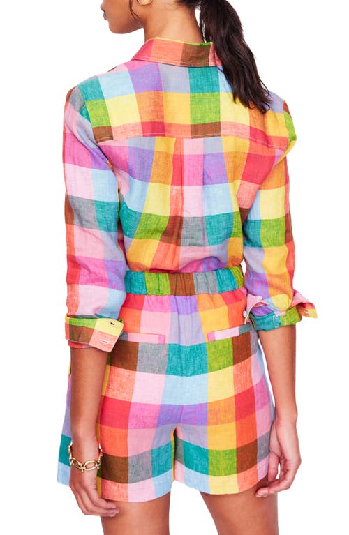 Shop Boden Sienna Check Linen Button-up Shirt In Multi Gingham