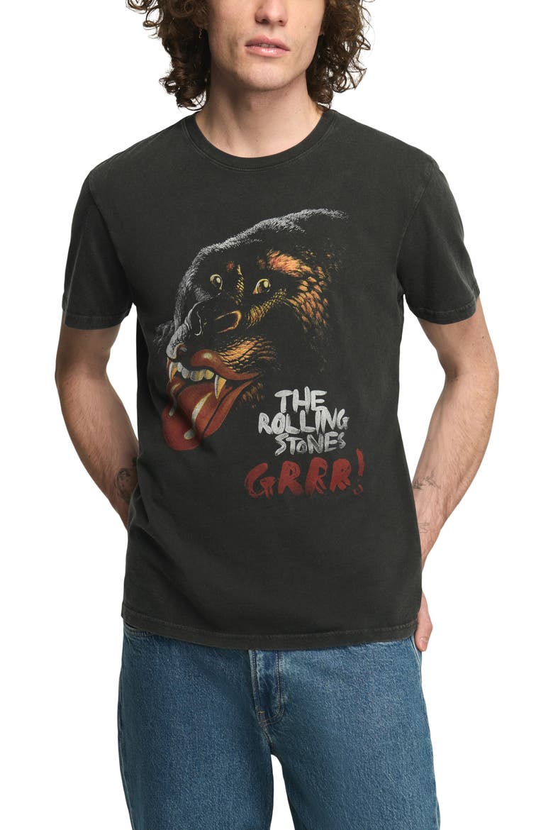Rolling Stones Grrr Cotton Graphic T-Shirt, Main, color, JET BLACK
