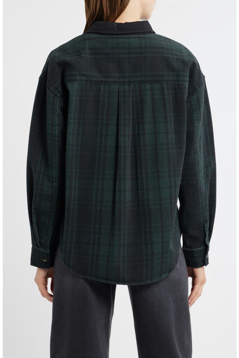 Plaid Cotton Shacket, Alternate, color, PINE BLACK PLAID