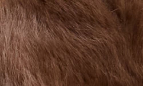 La Fiorentina Faux Fur Pull Through Scarf In Brown