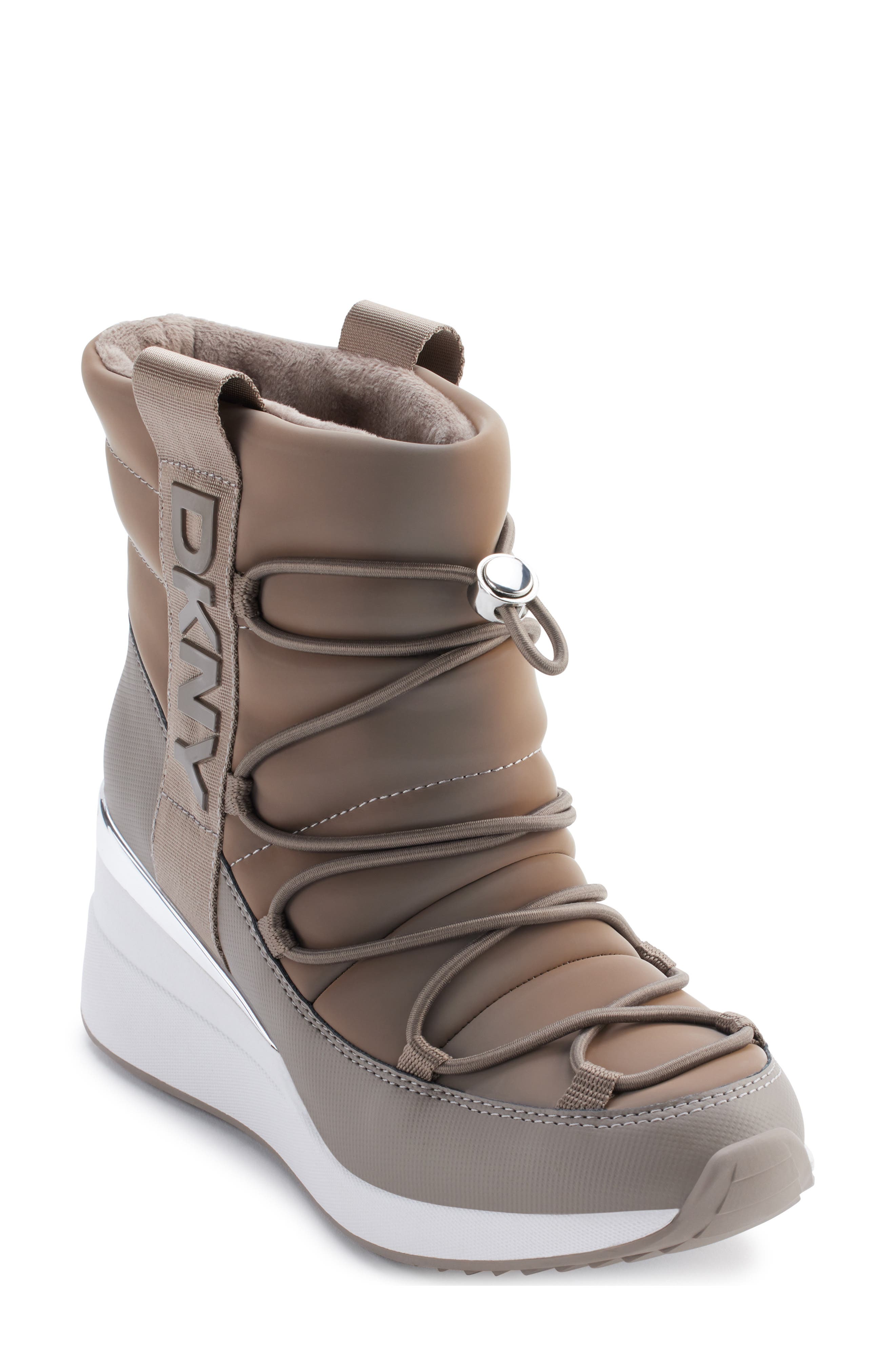 DKNY Perla Wedge Bootie, Main, color, Ash