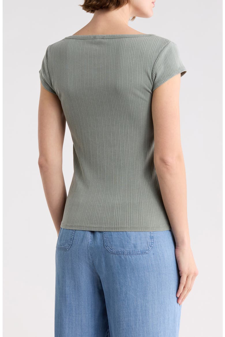 Fitted Scoop Neck T-Shirt, Alternate, color, ARMY GREEN