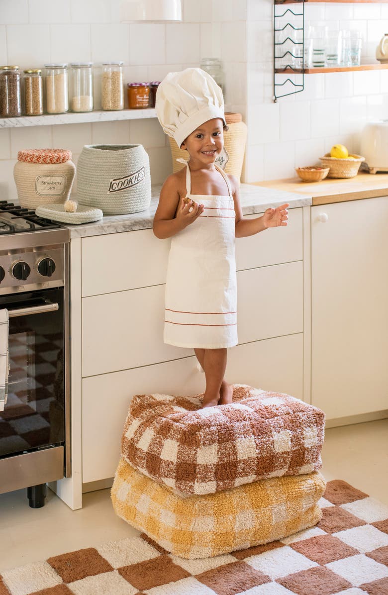 Lorena Canals Vichy Pouf, Alternate, color, Toffee