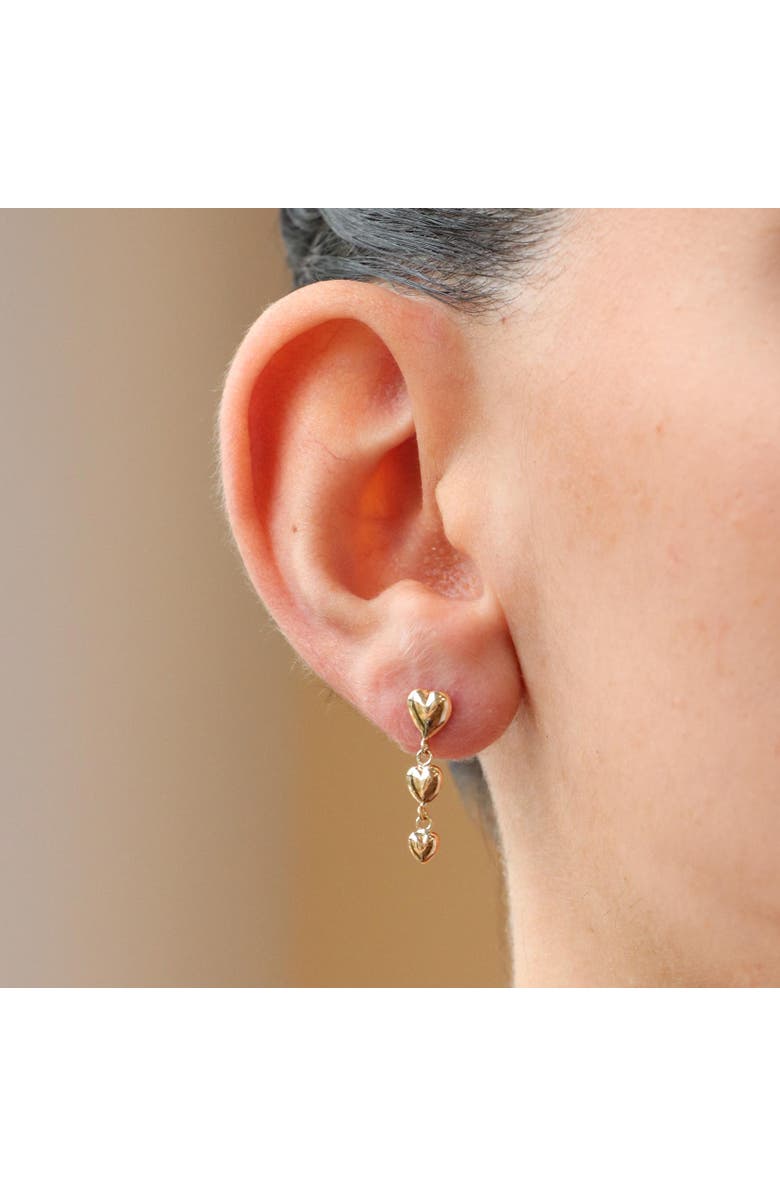 The Lovery Fine Jewelry Gold Heart Dangle Screw Back Earrings, Alternate, color, Gold