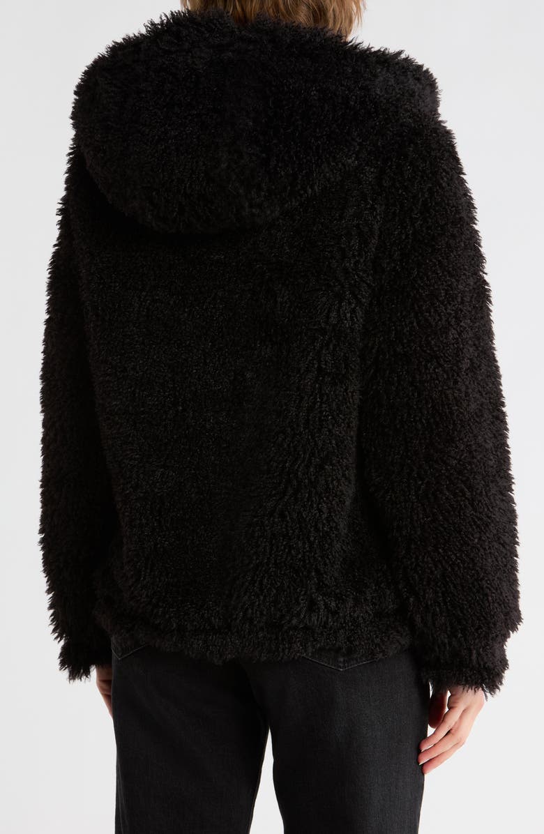 Sam Edelman Teddy Faux Shearling Hooded Jacket, Alternate, color, Black
