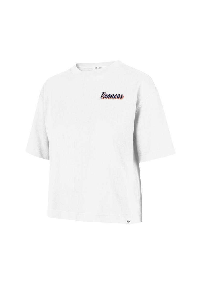 Women's '47 White Denver Broncos Collage Script Reed City T-Shirt, Alternate, color, White