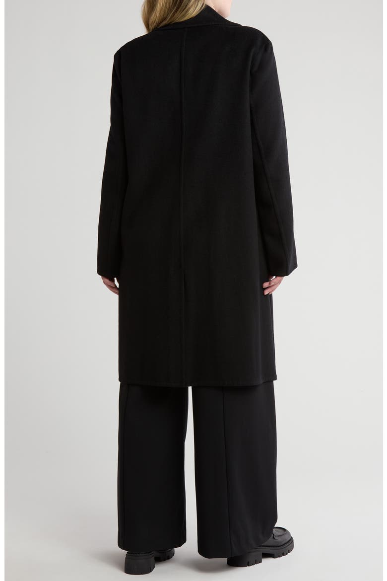 Classic Straight Wool Blend Coat, Alternate, color, BLACK