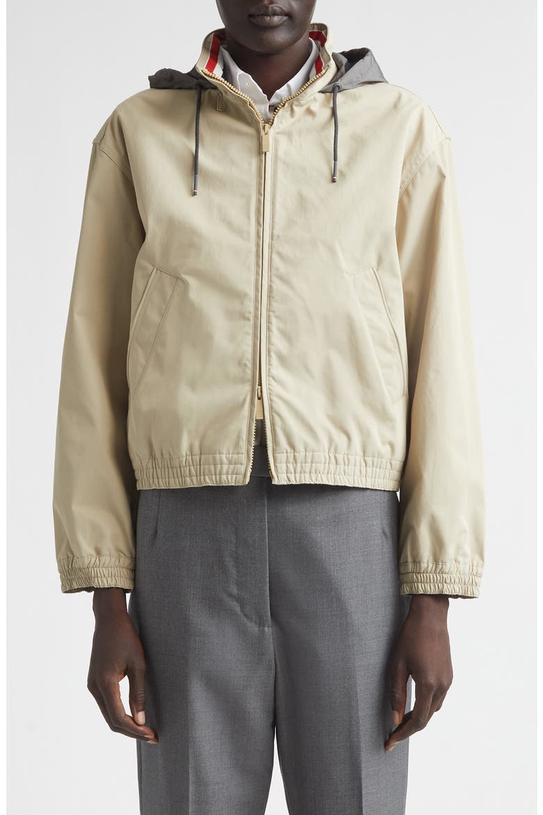 Track Jacket with Stowaway Hood, Main, color, BEIGE