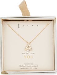 Leith Cubic Zirconia Initial Pendant Necklace