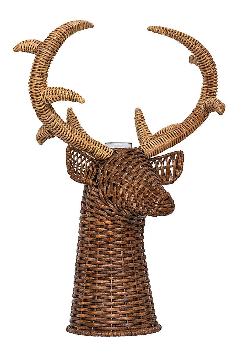 Devon Will Stag Vase, Alternate, color, BROWN