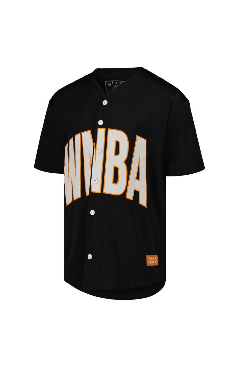 Playa Society Unisex Playa Society Black WNBA Mesh V-Neck Baseball Jersey, Alternate, color, 