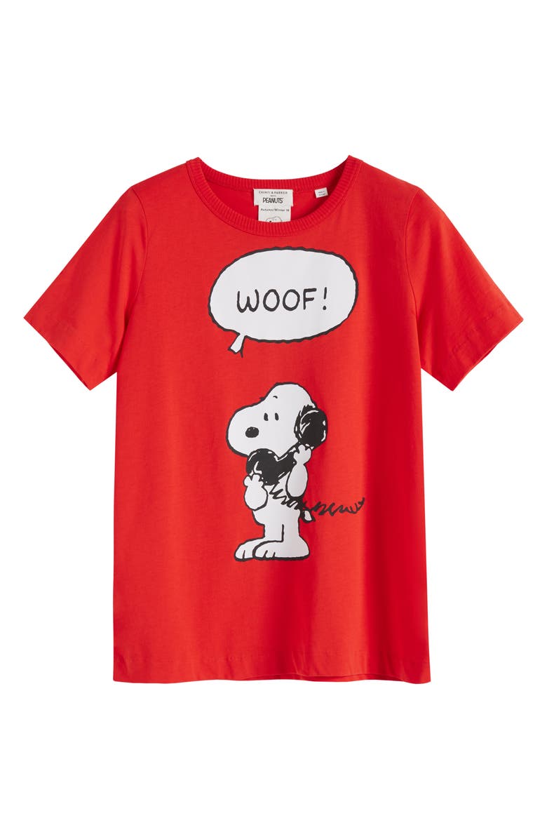 Chinti & Parker x Peanuts<sup>®</sup> Snoopy Woof Graphic Tee, Alternate, color, 