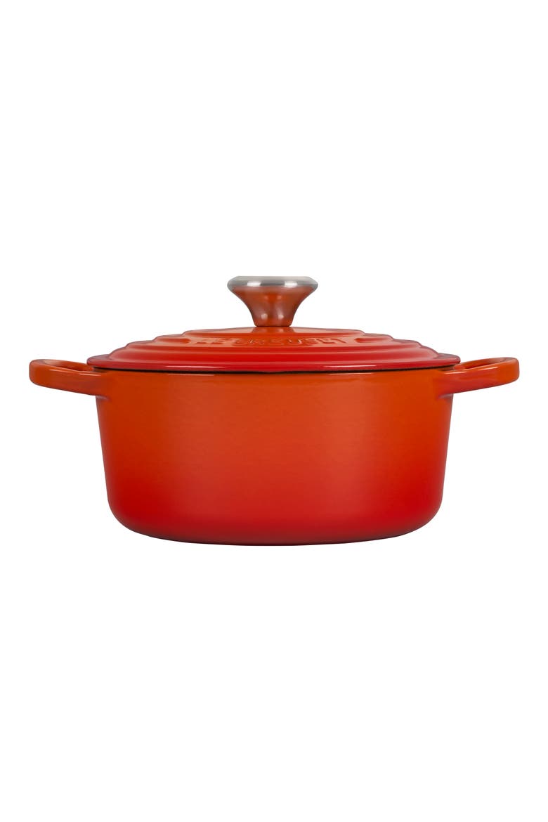 Signature 2-Quart Round Enameled Cast Iron Dutch Oven, Alternate, color, FLAME