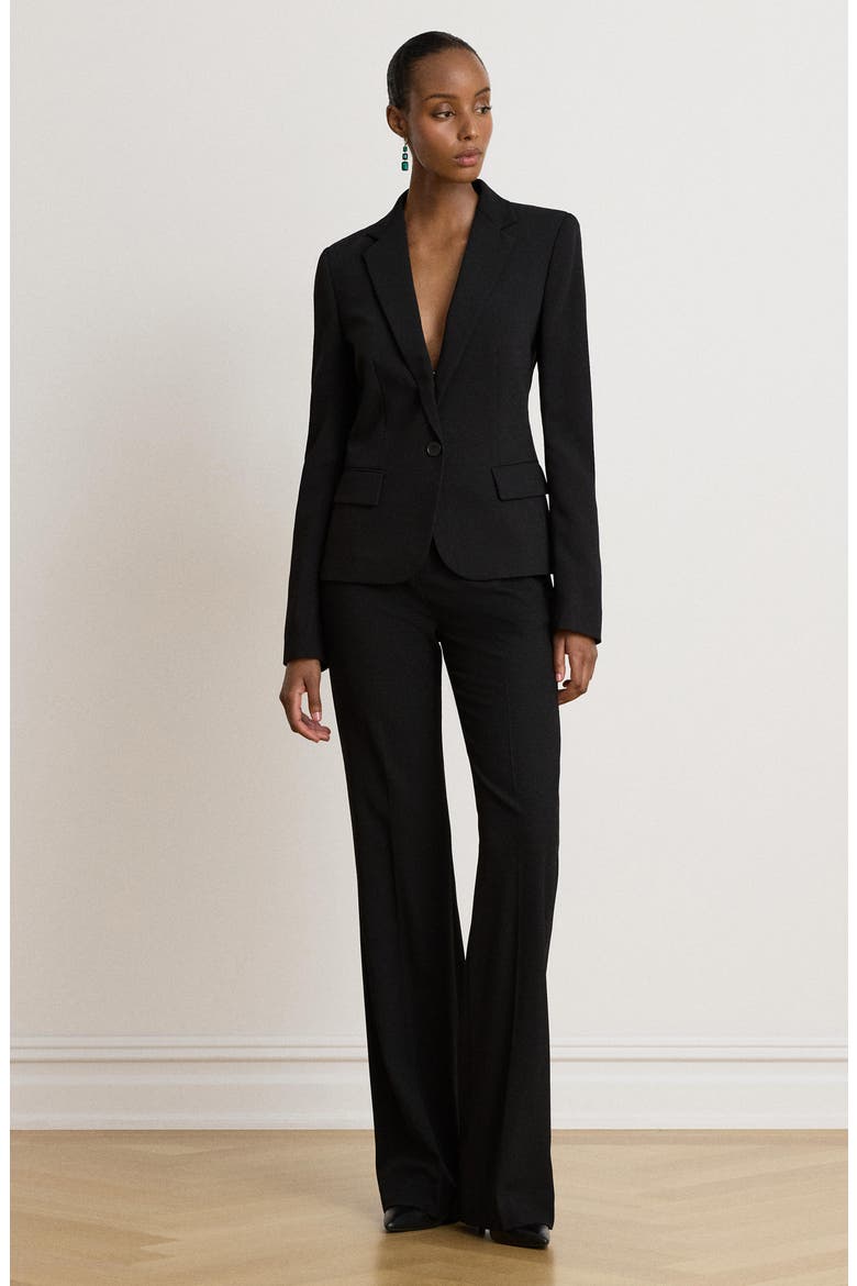 City Crepe Woven Blazer, Alternate, color, BLACK
