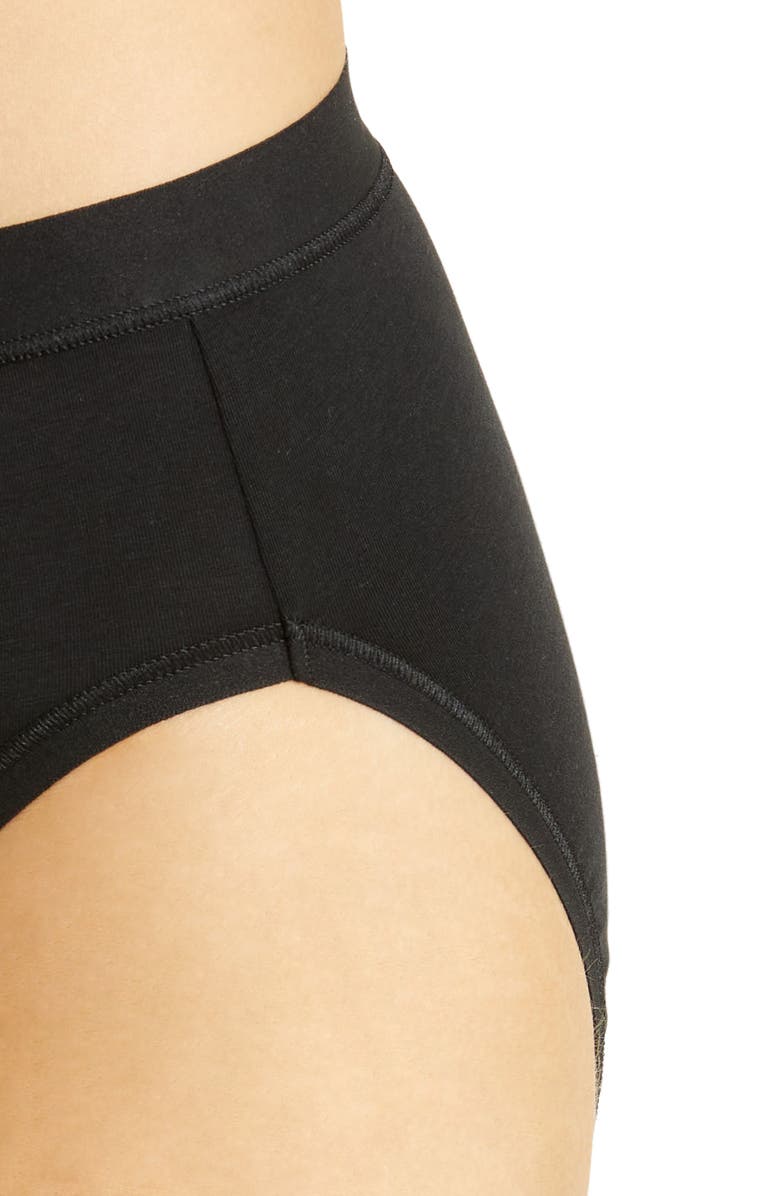 Wacoal Understated Cotton Blend High Leg Briefs, Alternate, color, Black