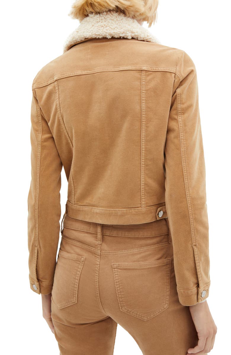 MANGO Corduroy Jacket with Faux Shearling Collar, Alternate, color, 