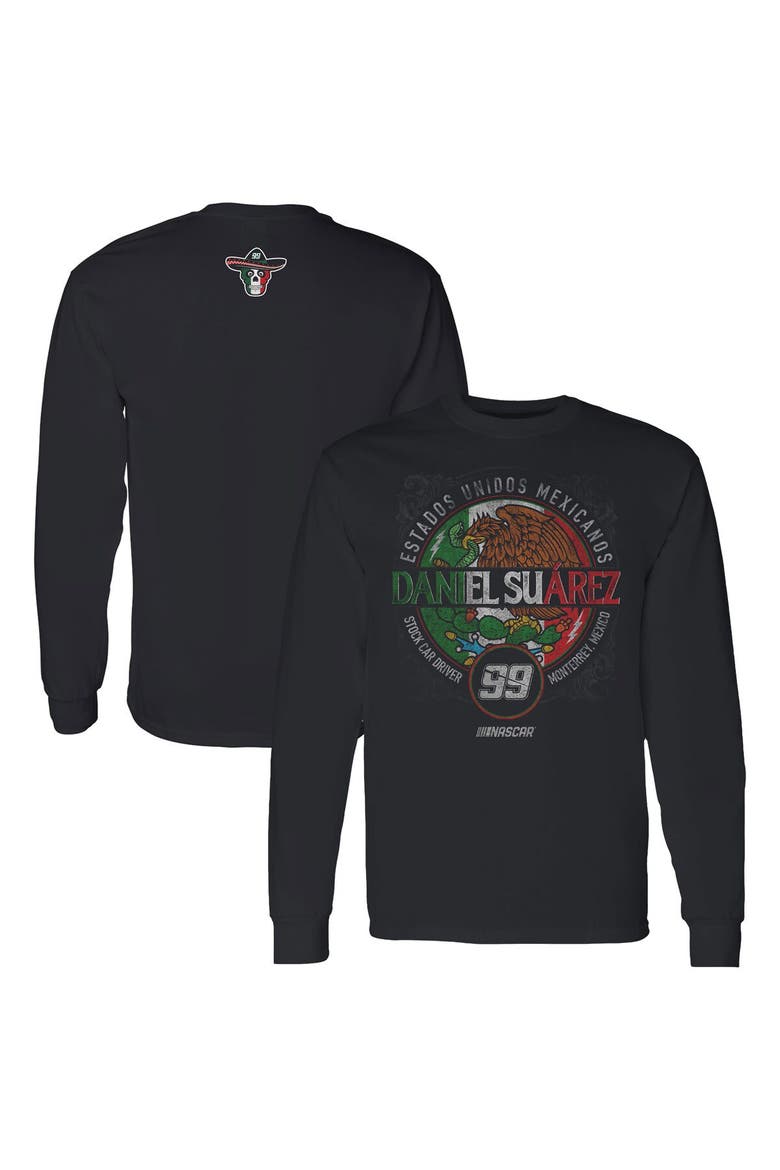 Men's Trackhouse Racing Team Collection  Black Daniel Suarez  Pancho Long Sleeve T-Shirt, Alternate, color, Black