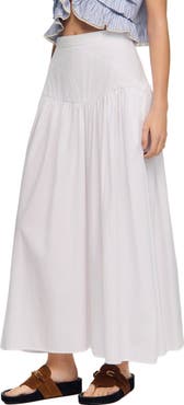 SANDRO Long poplin skirt with ties