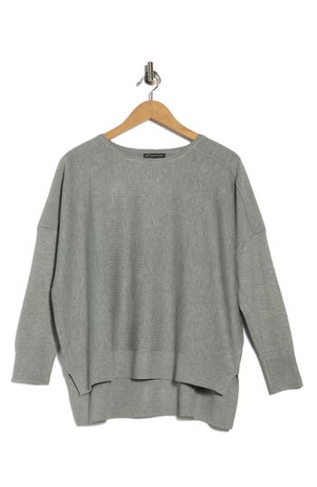 Adrianna Papell Drop Shoulder Tunic Sweater In Green