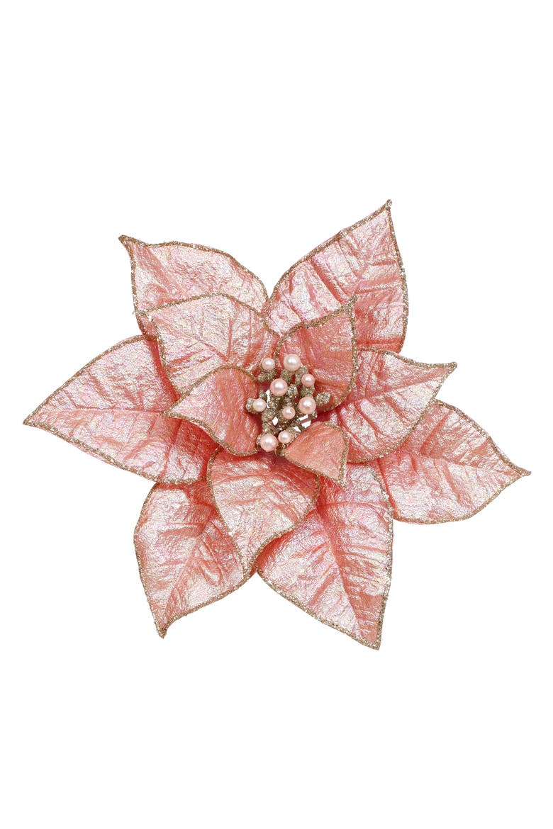 Holiday Shimmer Poinsettia, Set of 12, Main, color, Shiny Pink