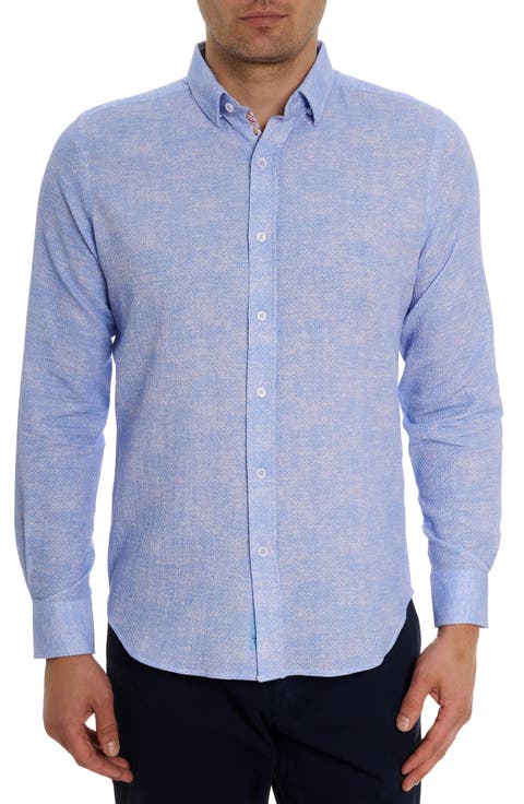 Reid Basket Weave Button-Up Shirt
