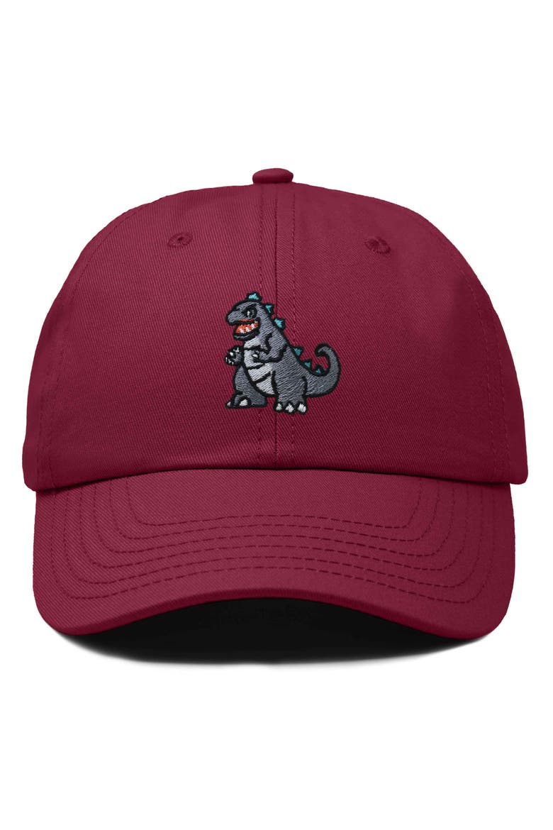 Giant Lizard Embroidered Dad Hat, Main, color, Maroon