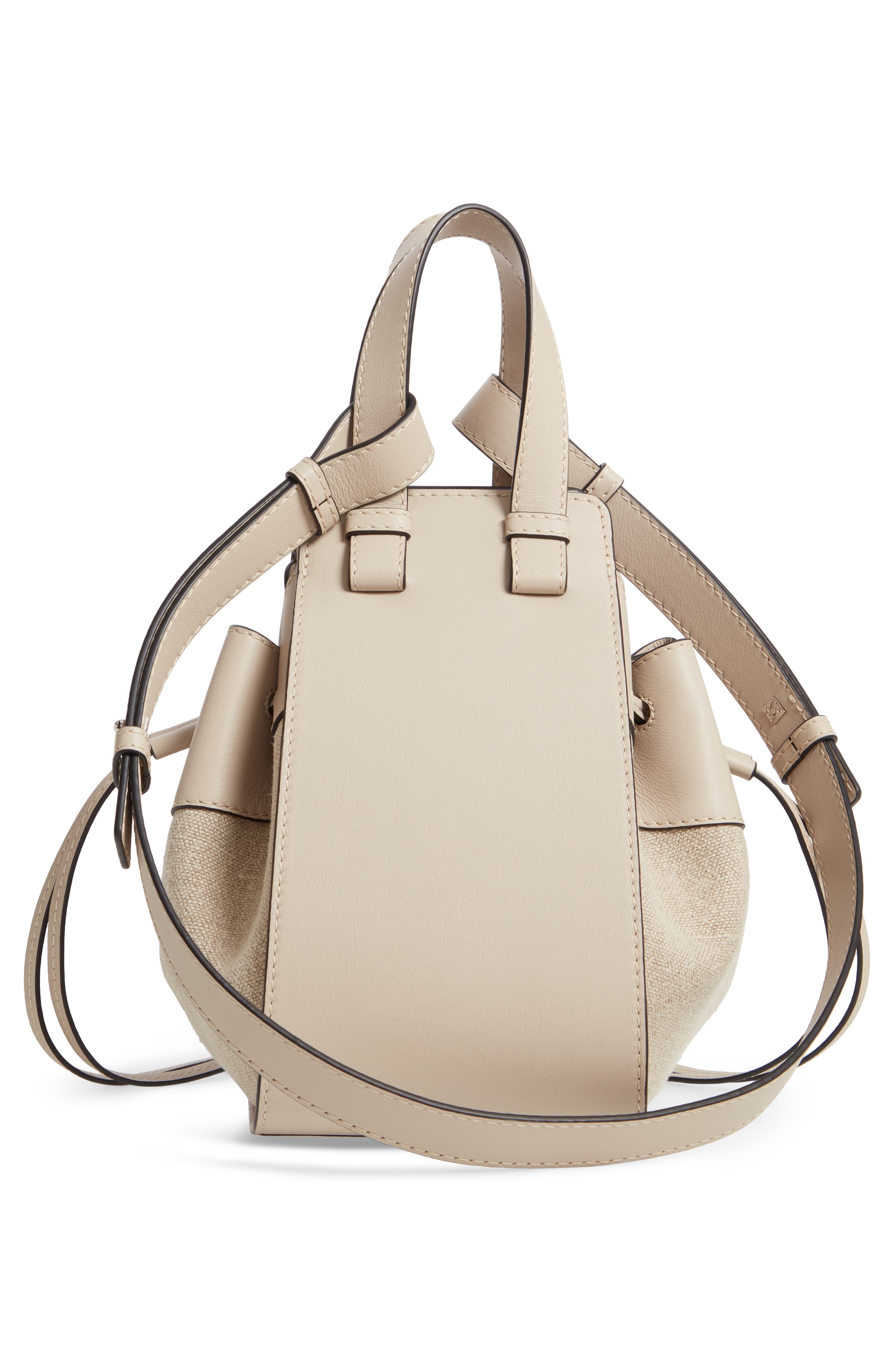 Loewe Small Hammock Leather & Linen Hobo, Alternate, color, 