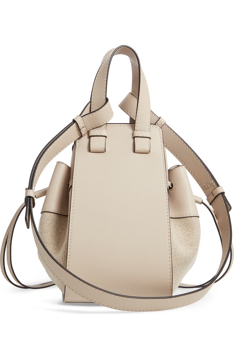 Loewe Small Hammock Leather & Linen Hobo, Alternate, color,