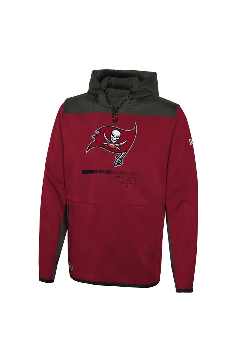 Men's New Era Red Tampa Bay Buccaneers Combine Authentic Hard Hitter Pullover Hoodie, Alternate, color, Red