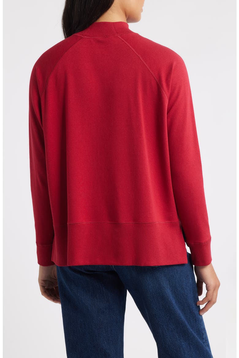 Mock Neck Long Sleeve Top, Alternate, color, RUBY