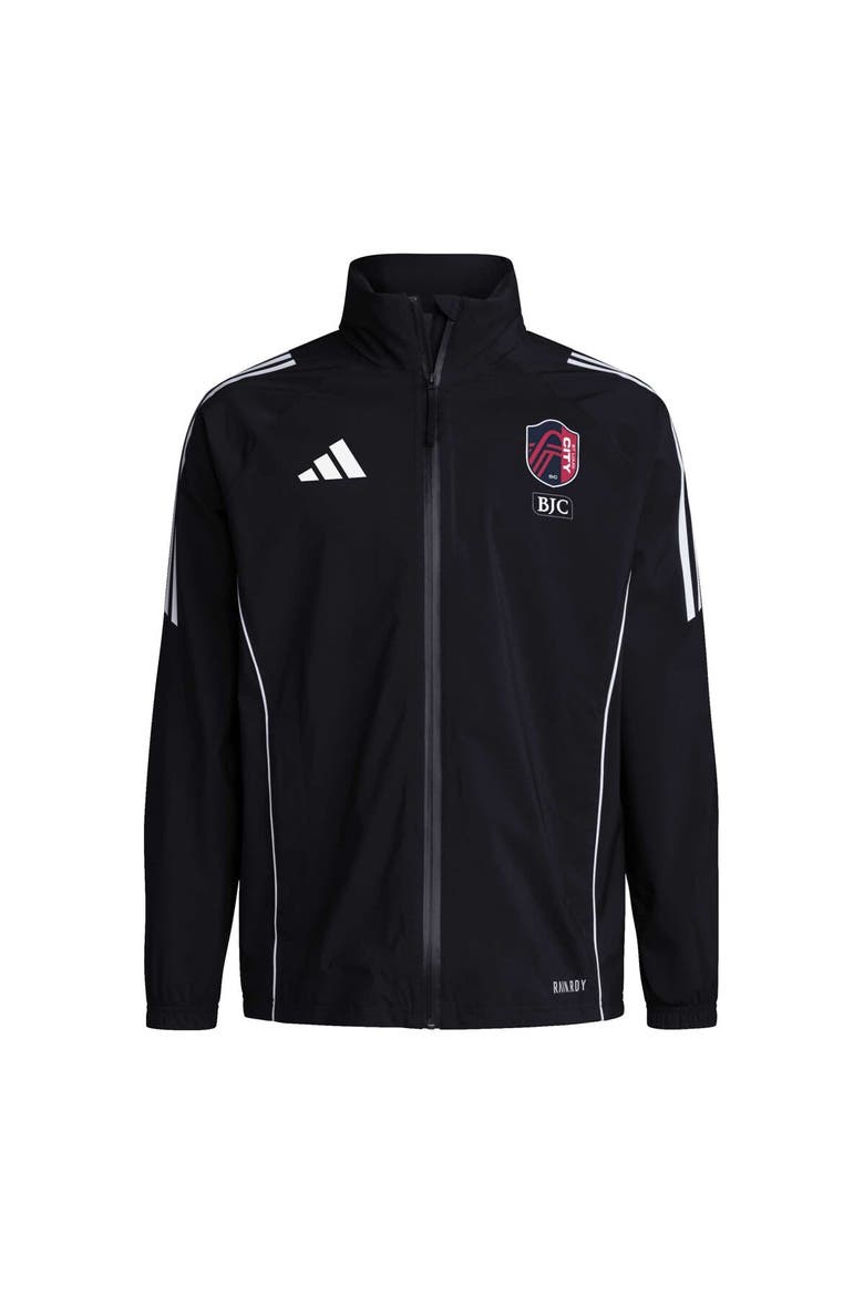 Men's adidas Black St. Louis City SC Tiro 24 Full-Zip Hoodie Rain Jacket, Alternate, color, Black