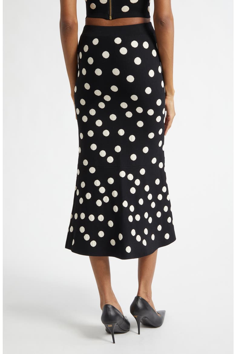 Mae Polka Dot Bias Cut Skirt, Alternate, color, BLACK/ ECRU POLKA DOT